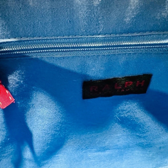 Ralph Lauren 90s Y2K Straw Tote Handbag With Pink Trim and bow, classic - Picture 5 of 5